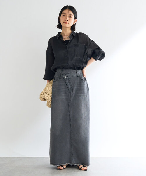 un dix cors(アンディコール)の「《軽やかな着心地》ソフトオーロララメシアーシャツ(シャツ/ブラウス・レディース・ブラック/アイボリー/ピンク・FREE)」の14枚目の写真