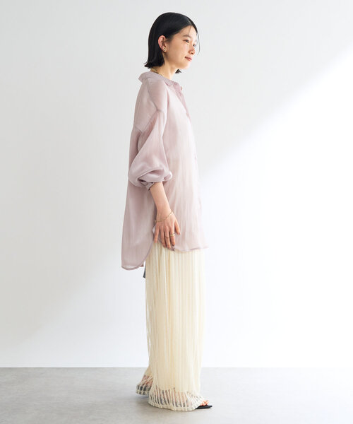 un dix cors(アンディコール)の「《軽やかな着心地》ソフトオーロララメシアーシャツ(シャツ/ブラウス・レディース・ブラック/アイボリー/ピンク・FREE)」の5枚目の写真
