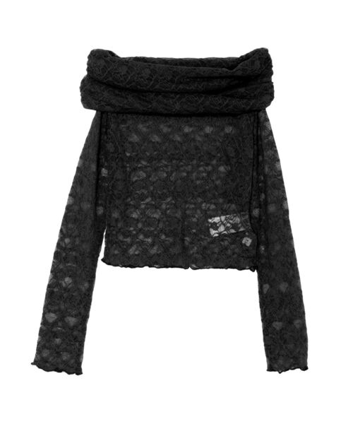 EVRIS（エヴリス）の「レースオフショルカットトップス（Tシャツ/カットソー・レディース・ブラック/ホワイト/グレー・FREE）」の11枚目の写真