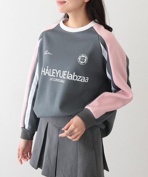 Lace Ladies(レースレディース)の「配色 ライン ラグラン スウェット プルオーバー(スウェット・レディース・ピンク/ブルー・XL/M)」の10枚目の写真