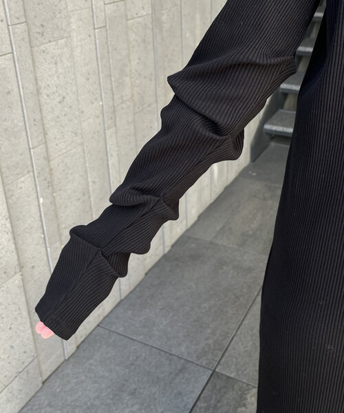 CAPRICIEUX LE'MAGE（カプリシューレマージュ）の「【低身長サイズあり】チョーカーSETリブワンピース（ワンピース・レディース・ベージュ/ブラック・PS/FREE）」の21枚目の写真