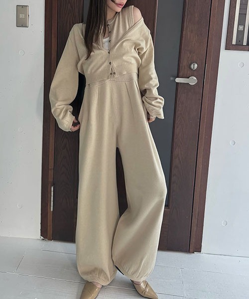 willfully オールインワン removable shoulder ribbon all-in-one（つなぎ/オールインワン