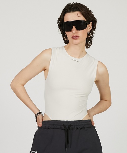 PRANK PROJECT（プランクプロジェクト）の「スキューバノースリボディースーツ / Scuba Sleeveless Bodysuit（その他トップス・レディース・オフホワイト/グレー/ブラック・FREE）」の2枚目の写真