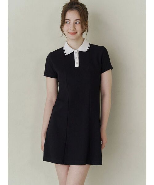 【日本未入荷☆ IVE着用 Cotton Polo Dress ワンピース セール】BACK OPEN POLO OP/バックオープンポロワンピース