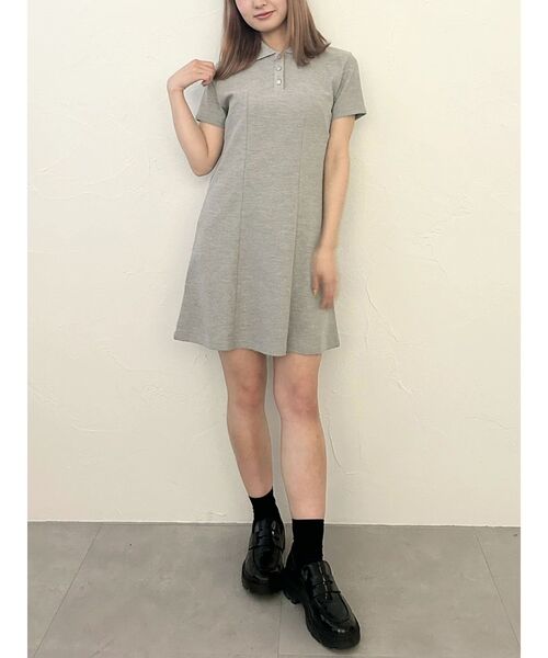 CALNAMUR(カルナムール)の「BACK OPEN POLO OP/バックオープンポロワンピース(ワンピース・レディース・グレー/ブラック/ライトブルー・FREE)」の13枚目の写真