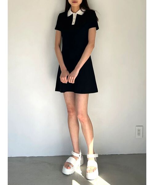 CALNAMUR(カルナムール)の「BACK OPEN POLO OP/バックオープンポロワンピース(ワンピース・レディース・グレー/ブラック/ライトブルー・FREE)」の19枚目の写真