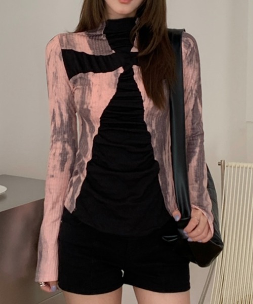 ViViDAY（ビビデー）の「【春新色追加】十字架長袖tシャツ（Tシャツ/カットソー・レディース・ベージュ×ブラック/ピンク・M）」の13枚目の写真