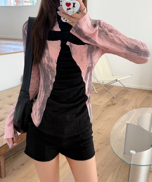 ViViDAY（ビビデー）の「【春新色追加】十字架長袖tシャツ（Tシャツ/カットソー・レディース・ベージュ×ブラック/ピンク・M）」の16枚目の写真