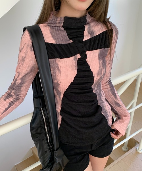 ViViDAY（ビビデー）の「【春新色追加】十字架長袖tシャツ（Tシャツ/カットソー・レディース・ベージュ×ブラック/ピンク・M）」の19枚目の写真