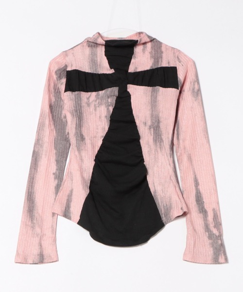 ViViDAY（ビビデー）の「【春新色追加】十字架長袖tシャツ（Tシャツ/カットソー・レディース・ベージュ×ブラック/ピンク・M）」の18枚目の写真