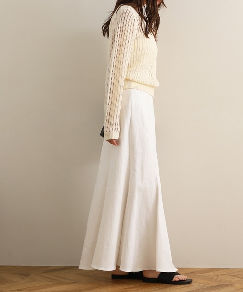 NOAHL(ノアル)の「【NOAHL】スクエアネックメッシュ編みニットトップス(ニット/セーター・レディース・アイボリー/ブラック/イエロー・FREE)」の7枚目の写真