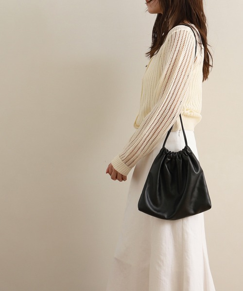 NOAHL(ノアル)の「【NOAHL】スクエアネックメッシュ編みニットトップス(ニット/セーター・レディース・アイボリー/ブラック/イエロー・FREE)」の11枚目の写真