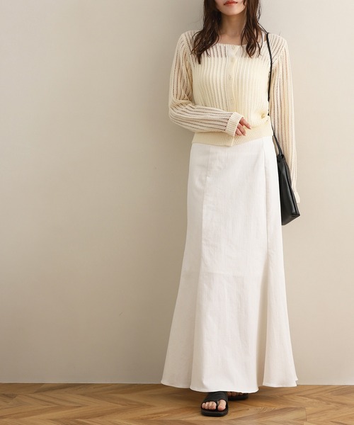 NOAHL(ノアル)の「【NOAHL】スクエアネックメッシュ編みニットトップス(ニット/セーター・レディース・アイボリー/ブラック/イエロー・FREE)」の15枚目の写真