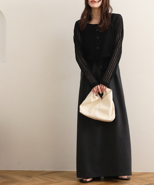 NOAHL(ノアル)の「【NOAHL】スクエアネックメッシュ編みニットトップス(ニット/セーター・レディース・アイボリー/ブラック/イエロー・FREE)」の22枚目の写真