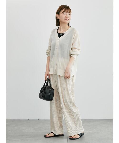 Lugnoncure（ルノンキュール）の「シャーリングレースカットパンツ（その他パンツ・レディース・ブラック/ベージュ・F）」の5枚目の写真