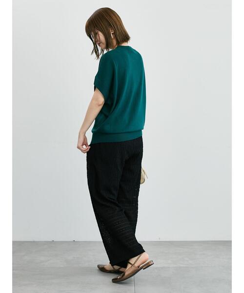 Lugnoncure（ルノンキュール）の「シャーリングレースカットパンツ（その他パンツ・レディース・ブラック/ベージュ・F）」の8枚目の写真