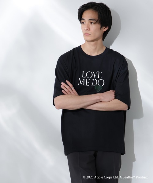 NANO universe(ナノユニバース)の「Anti Soaked(R)×BEATLES LOVE ME DO汗染み防止Tシャツ(Tシャツ/カットソー・メンズ・ブラック・S/M/L)」の1枚目の写真