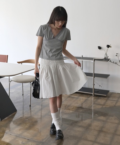 UNE MANSION(ユヌマンション)の「ラッキースモークミディフレアバルーンスカート(スカート・レディース・ブラック/アイボリー/ドット・FREE)」の10枚目の写真