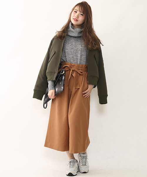 one after another NICE CLAUP（ワンアフターアナザーナイスクラップ）の「【ナイスクラップ】リボン付ガウチョパンツ（その他パンツ・レディース・キャメル/ブラック/その他1/その他2・FREE）」の15枚目の写真