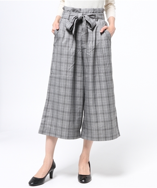 one after another NICE CLAUP（ワンアフターアナザーナイスクラップ）の「【ナイスクラップ】リボン付ガウチョパンツ（その他パンツ・レディース・キャメル/ブラック/その他1/その他2・FREE）」の4枚目の写真