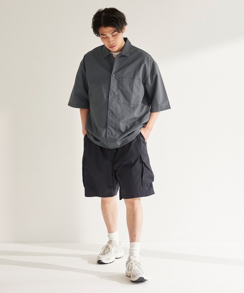 coca(coca)(コカ)の「ワッシャーナイロン半袖シャツ(シャツ/ブラウス・メンズ・チャコール/アイボリー・M/L/XL)」の10枚目の写真