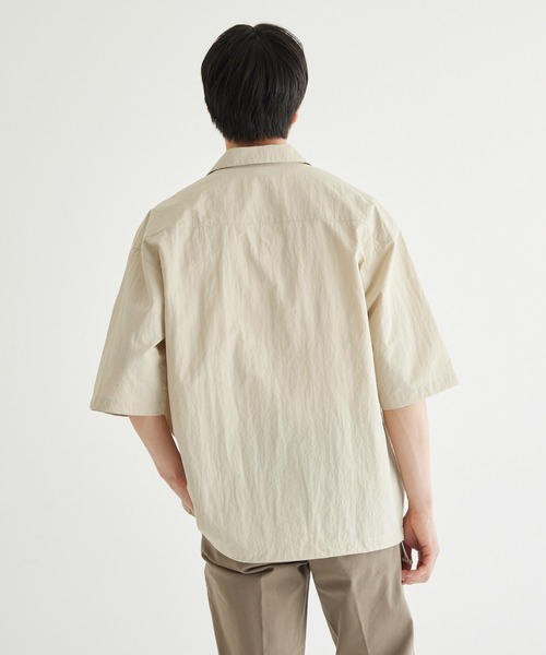 coca(coca)(コカ)の「ワッシャーナイロン半袖シャツ(シャツ/ブラウス・メンズ・チャコール/アイボリー・M/L/XL)」の5枚目の写真