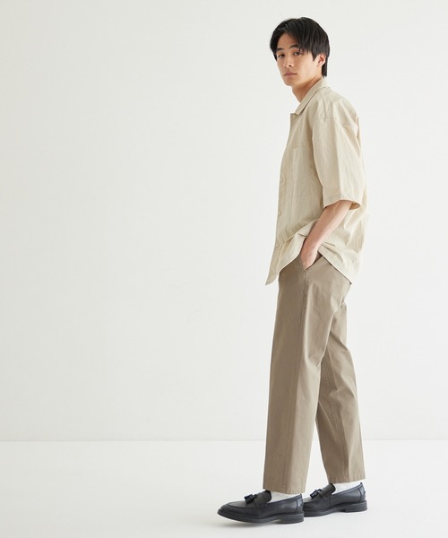 coca(coca)(コカ)の「ワッシャーナイロン半袖シャツ(シャツ/ブラウス・メンズ・チャコール/アイボリー・M/L/XL)」の6枚目の写真