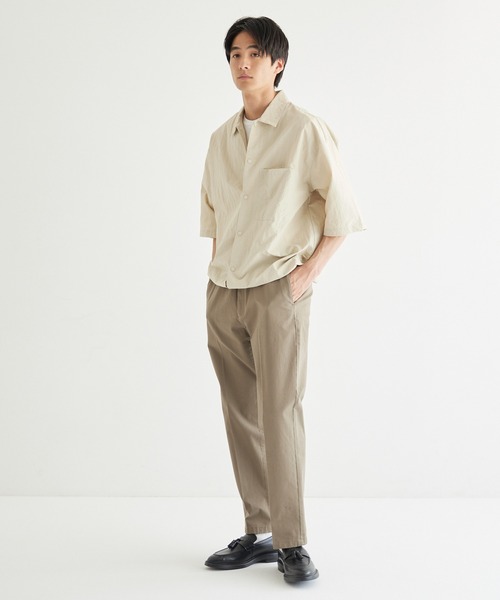 coca(coca)(コカ)の「ワッシャーナイロン半袖シャツ(シャツ/ブラウス・メンズ・チャコール/アイボリー・M/L/XL)」の9枚目の写真
