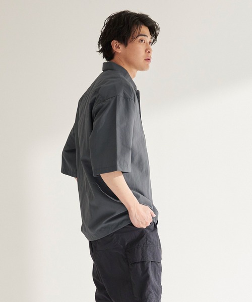 coca(coca)(コカ)の「ワッシャーナイロン半袖シャツ(シャツ/ブラウス・メンズ・チャコール/アイボリー・M/L/XL)」の14枚目の写真