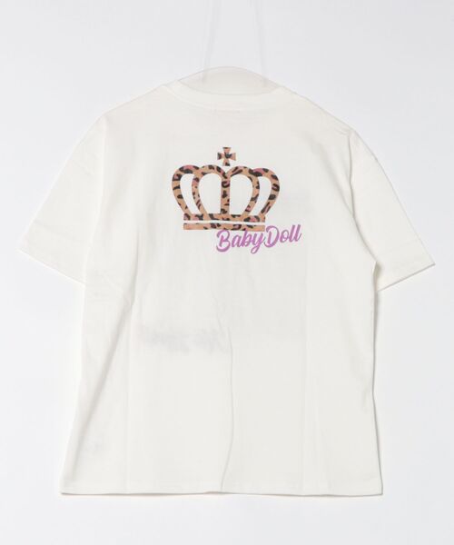 BABYDOLL(ベビードール)の「【綿100%】 親子お揃い ヒョウ柄貼付ロゴTシャツ 0544A(Tシャツ/カットソー・メンズ・ホワイト/ダークブラウン系・S/M/L/XL)」の3枚目の写真