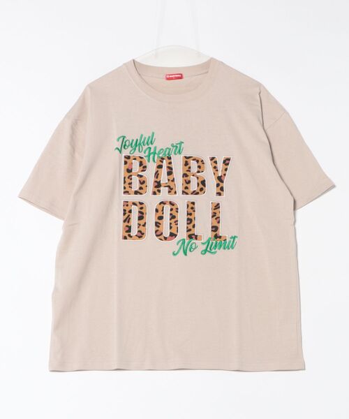 BABYDOLL(ベビードール)の「【綿100%】 親子お揃い ヒョウ柄貼付ロゴTシャツ 0544A(Tシャツ/カットソー・メンズ・ホワイト/ダークブラウン系・S/M/L/XL)」の4枚目の写真