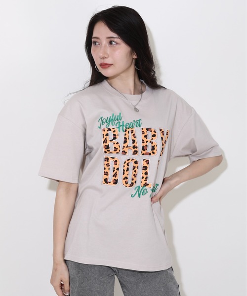 BABYDOLL(ベビードール)の「【綿100%】 親子お揃い ヒョウ柄貼付ロゴTシャツ 0544A(Tシャツ/カットソー・メンズ・ホワイト/ダークブラウン系・S/M/L/XL)」の7枚目の写真