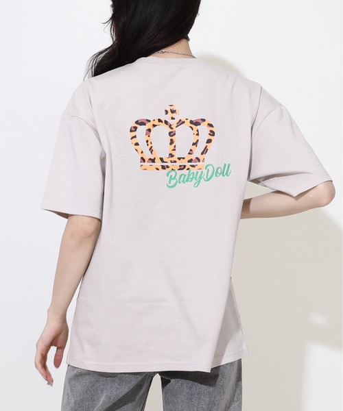 BABYDOLL(ベビードール)の「【綿100%】 親子お揃い ヒョウ柄貼付ロゴTシャツ 0544A(Tシャツ/カットソー・メンズ・ホワイト/ダークブラウン系・S/M/L/XL)」の9枚目の写真