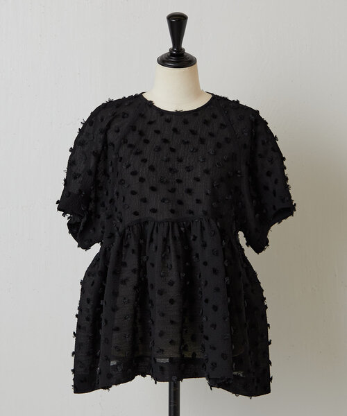 LIVETART（リヴェタート）の「ファードットブラウス（シャツ/ブラウス・レディース・ブラック・FREE）」の4枚目の写真