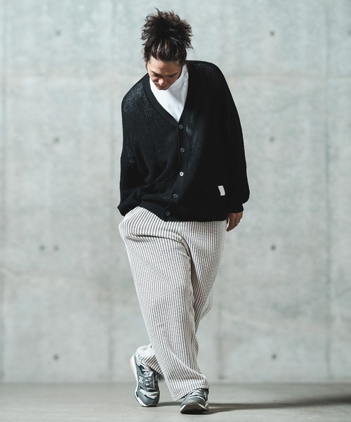 GLIMCLAP(グリムクラップ)の「mcg3626- Mesh knitting cardigan ニットカーディガン(カーディガン/ボレロ・メンズ・オフホワイト/グレー/ブラック/ライトベージュ・S/M/L)」の8枚目の写真