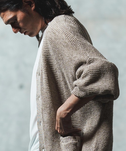 GLIMCLAP(グリムクラップ)の「mcg3626- Mesh knitting cardigan ニットカーディガン(カーディガン/ボレロ・メンズ・オフホワイト/グレー/ブラック/ライトベージュ・S/M/L)」の20枚目の写真