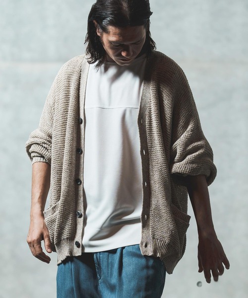 GLIMCLAP(グリムクラップ)の「mcg3626- Mesh knitting cardigan ニットカーディガン(カーディガン/ボレロ・メンズ・オフホワイト/グレー/ブラック/ライトベージュ・S/M/L)」の21枚目の写真