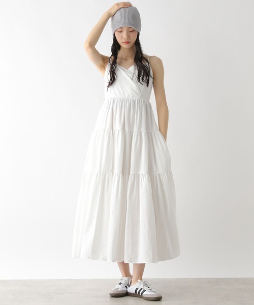 Heather（ヘザー）の「ナイロンティアードキャミワンピース　490863（ワンピース・レディース・オフホワイト/ブラック/ドット・FREE）」の2枚目の写真