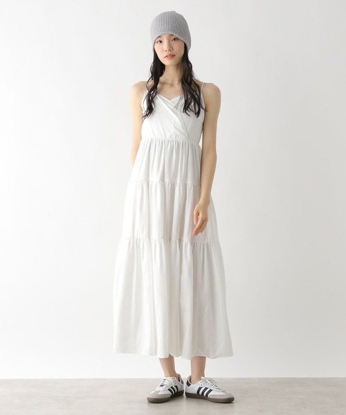 Heather（ヘザー）の「ナイロンティアードキャミワンピース　490863（ワンピース・レディース・オフホワイト/ブラック/ドット・FREE）」の4枚目の写真