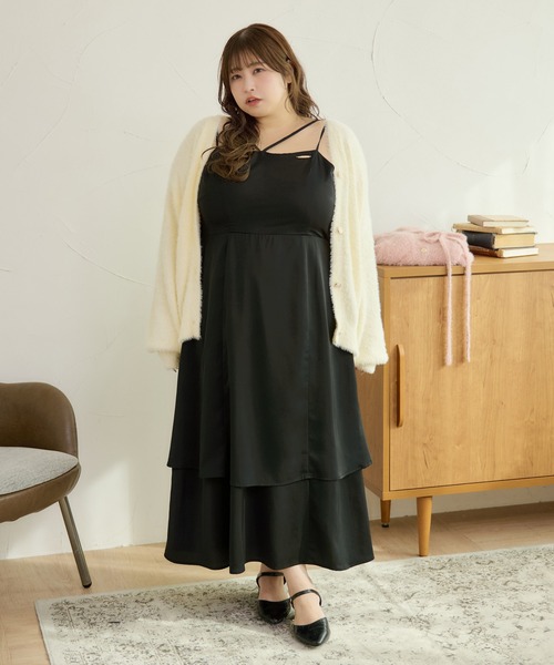 ルオシー　Louiosy ワンピース　XLサイズ Louiosy（ルオシー） ワンピース 「大きいサイズ」フラワージャガード