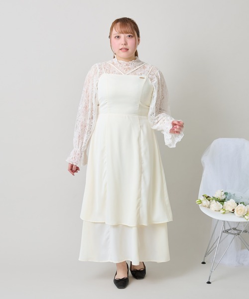 Louiosy(ルオシー)の「【Louiosy】【大きいサイズ】プレート付きティアードキャミワンピ(ワンピース・レディース・オフホワイト/ブラック/ブラック系その他/ブラック系その他2・X-LARGE/3L/4L)」の18枚目の写真