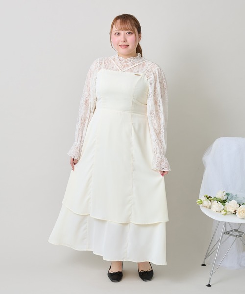 Louiosy(ルオシー)の「【Louiosy】【大きいサイズ】プレート付きティアードキャミワンピ(ワンピース・レディース・オフホワイト/ブラック/ブラック系その他/ブラック系その他2・X-LARGE/3L/4L)」の17枚目の写真