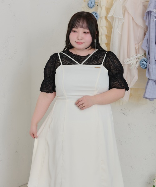 Louiosy(ルオシー)の「【Louiosy】【大きいサイズ】プレート付きティアードキャミワンピ(ワンピース・レディース・オフホワイト/ブラック/ブラック系その他/ブラック系その他2・X-LARGE/3L/4L)」の21枚目の写真