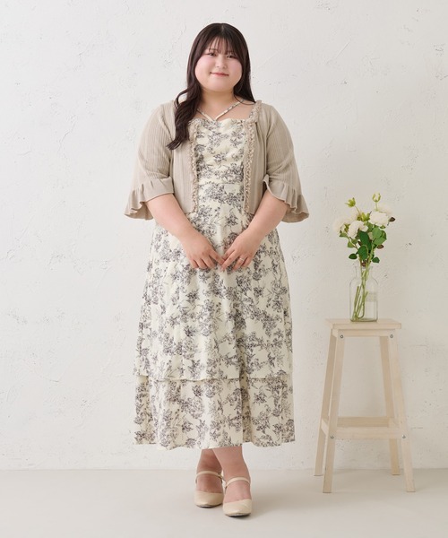 Louiosy(ルオシー)の「【Louiosy】【大きいサイズ】プレート付きティアードキャミワンピ(ワンピース・レディース・オフホワイト/ブラック/ブラック系その他/ブラック系その他2・X-LARGE/3L/4L)」の22枚目の写真