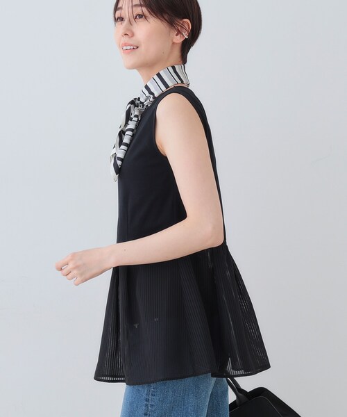 INDIVI（インディヴィ）の「【洗える／レイヤードにも活躍】ペプラムインナートップス（Tシャツ/カットソー・レディース・ブラック/オフホワイト/ベージュ・05/13/15 /19/34/38）」の9枚目の写真