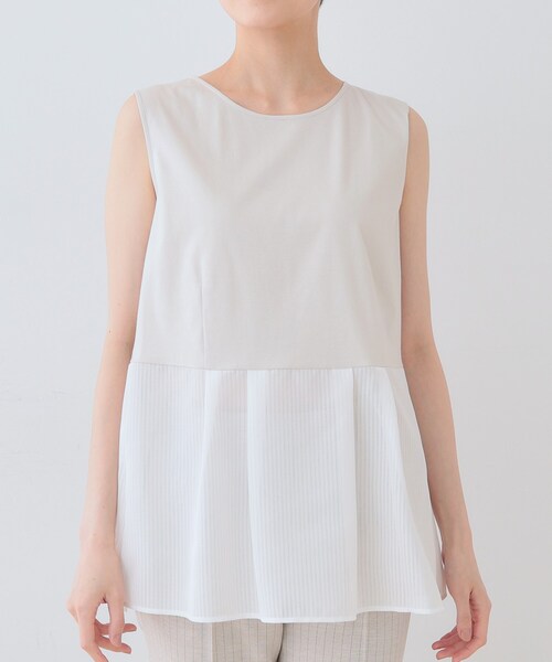 INDIVI（インディヴィ）の「【洗える／レイヤードにも活躍】ペプラムインナートップス（Tシャツ/カットソー・レディース・ブラック/オフホワイト/ベージュ・05/13/15 /19/34/38）」の17枚目の写真