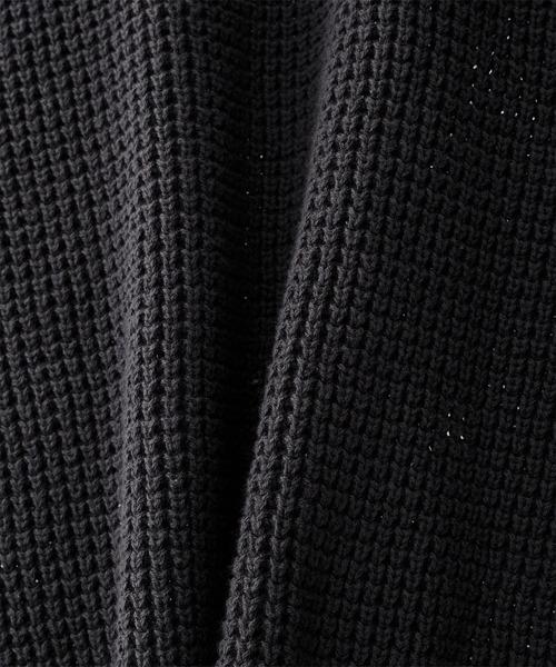 CLEL（クレイル）の「【CLEL】Hand Stitched Waffle Skipper Short Sleeve Knit Polo/ハンドステッチ ワッフルスキッパー半袖ニットポロ（ポロシャツ・メンズ・ブラック/グレイッシュベージュ/チャコールグレー/ブルー・XS/S/M/L）」の12枚目の写真