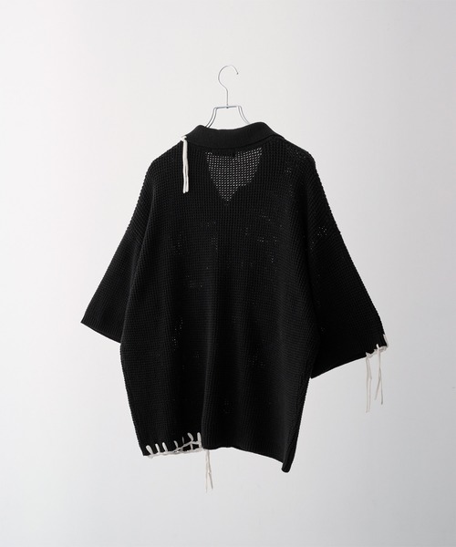 セール】【CLEL】Hand Stitched Waffle Skipper Short Sleeve