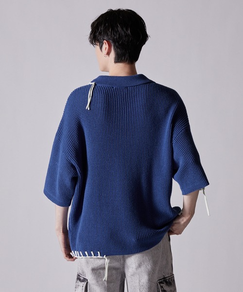 オーラリー スキッパー半袖ニットポロ AURALEE - AURALEE / オーラリー | ブラッシュドコットンウール