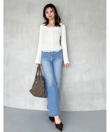 ♡SNIDEL ブーツカットデニム 00サイズ SKY♡新品未使用♡ SNIDEL ジーンズ デニム デニムパンツ 「00サイズあり」ORGANICS